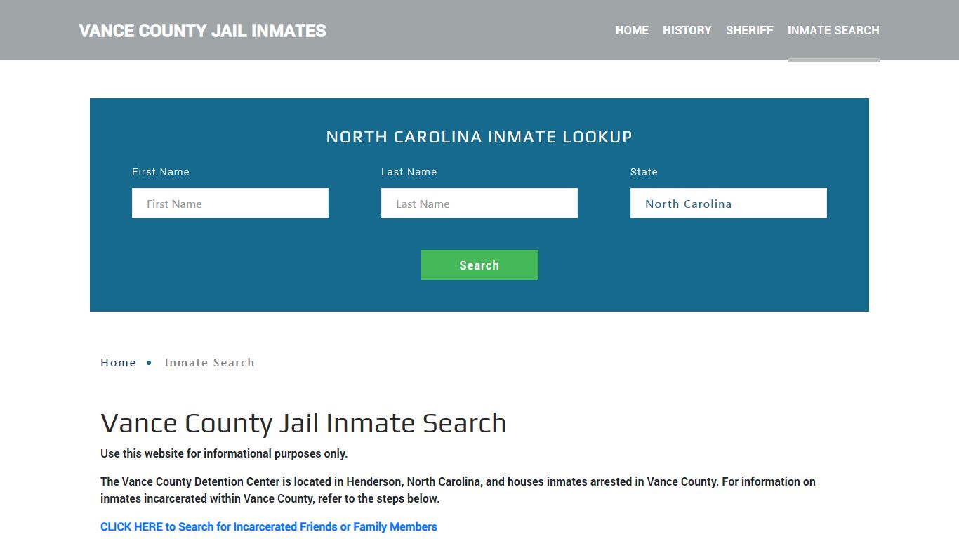 Vance County, NC Detainee Lookup